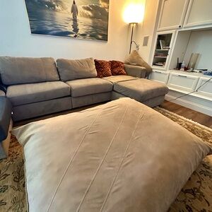 Lovesac Beige Microfiber large bean bag chair